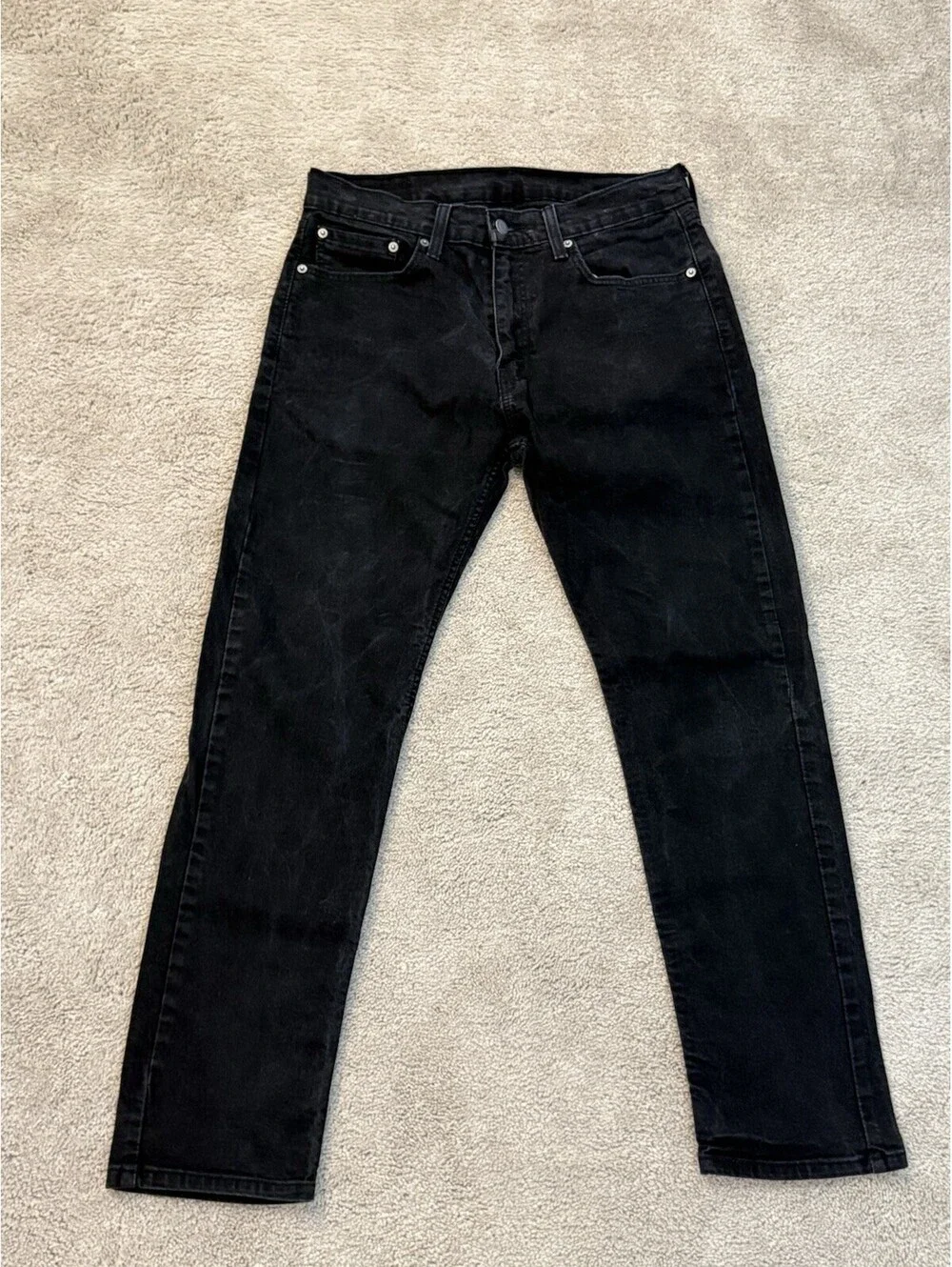 Levi’s 502 Regular Taper Jeans Men’s W33 L32 Black Stretch Denim Pants